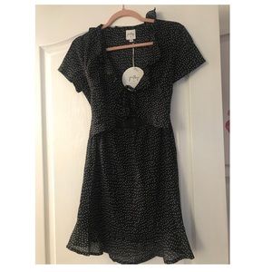 Black polka dot dress